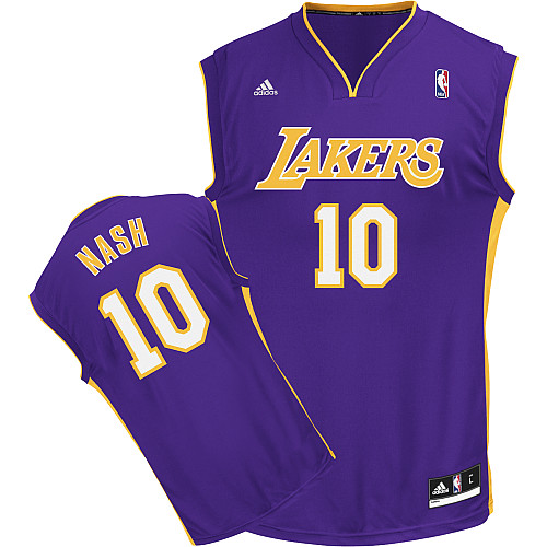 NBA Los Angeles Lakers 10 Steve Nash New Revolution 30 Swingman Road Purple Jersey